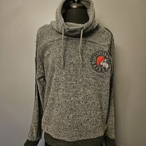 Cleveland Browns Logo NFL Team Apparel Funnel Neck Fleece  XL